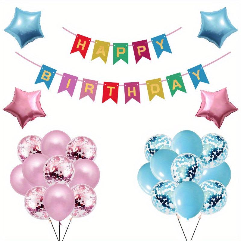 Happy Birthday Balloons Banner Set Party Balloon