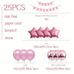 Happy Birthday Balloons Banner Set Party Balloon