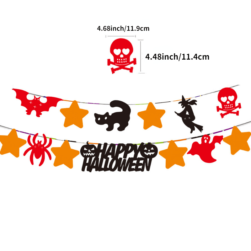 Halloween Alphabet Flag Hanging Decoration
