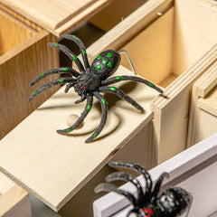 Halloween Prank Trick Toy Wooden Box Scary Spider Box