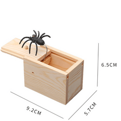 Halloween Prank Trick Toy Wooden Box Scary Spider Box