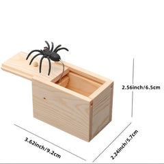 Halloween Prank Trick Toy Wooden Box Scary Spider Box