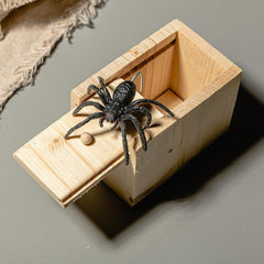 Halloween Prank Trick Toy Wooden Box Scary Spider Box