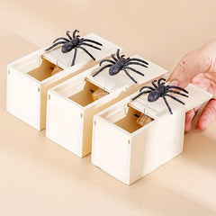 Halloween Prank Trick Toy Wooden Box Scary Spider Box