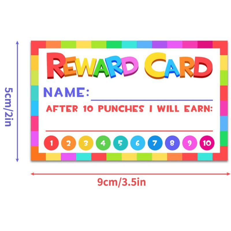 100pcs Punch Cards With Hole Punch - Behavior Incentive Reward Cards