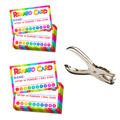 100pcs Punch Cards With Hole Punch - Behavior Incentive Reward Cards