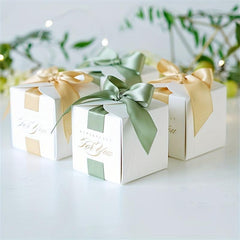 50pcs Wedding Favors Souvenirs Candy Boxes with Ribbon for Events