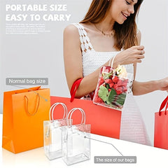 11pcs Reusable Transparent Tote Gift Bags for Halloween Christmas Daily Use