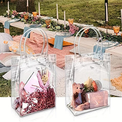 11pcs Reusable Transparent Tote Gift Bags for Halloween Christmas Daily Use