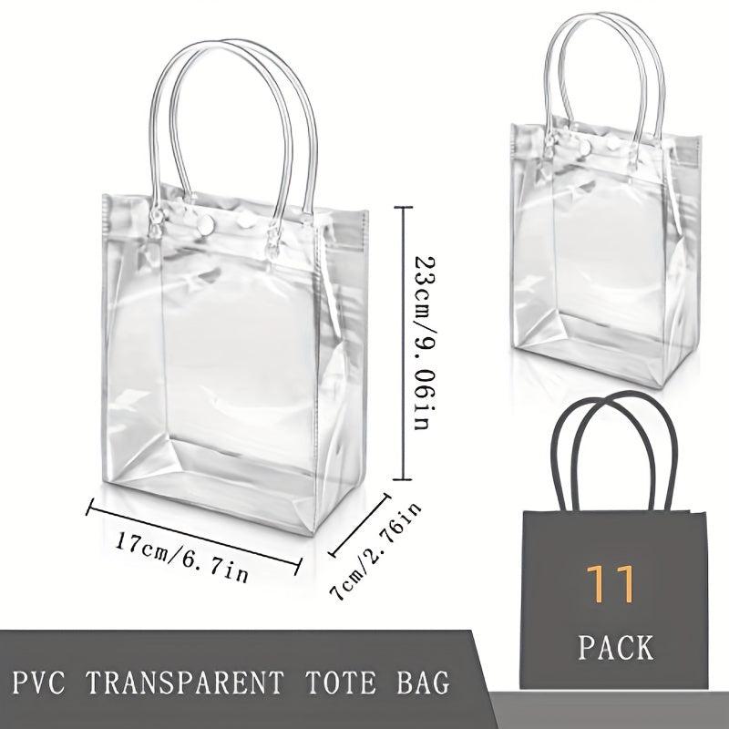11pcs Reusable Transparent Tote Gift Bags for Halloween Christmas Daily Use