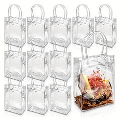 11pcs Reusable Transparent Tote Gift Bags for Halloween Christmas Daily Use