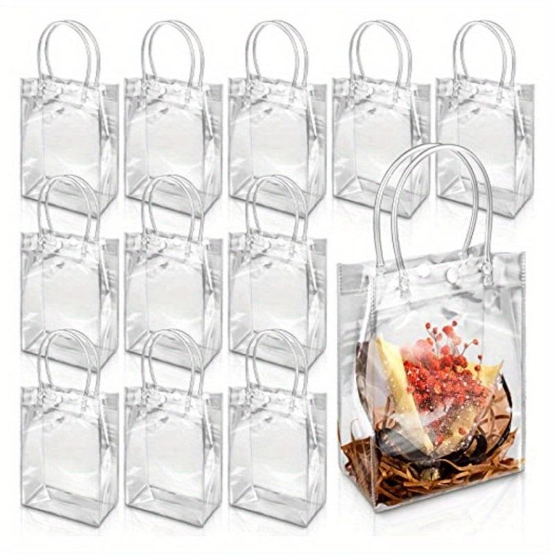 11pcs Reusable Transparent Tote Gift Bags for Halloween Christmas Daily Use