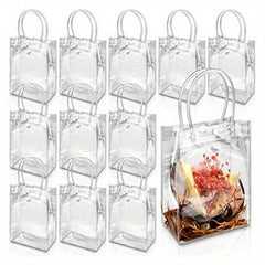 11pcs Reusable Transparent Tote Gift Bags for Halloween Christmas Daily Use