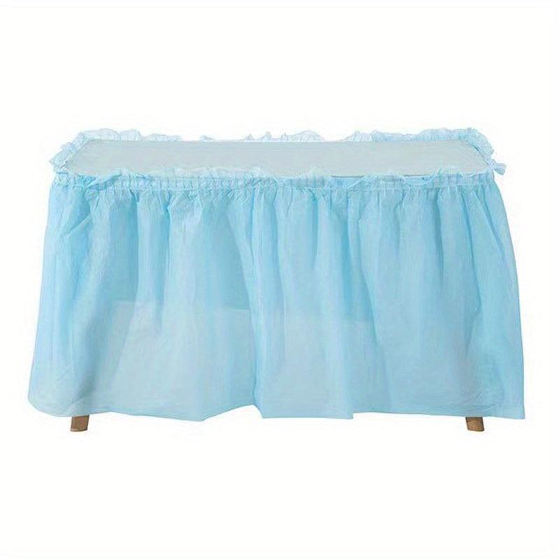 2pcs Disposable Table Skirt PEVA Tablecloth Waterproof Oilproof Party Wedding