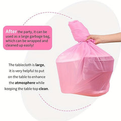 2pcs Disposable Table Skirt PEVA Tablecloth Waterproof Oilproof Party Wedding