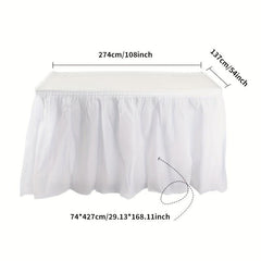 2pcs Disposable Table Skirt PEVA Tablecloth Waterproof Oilproof Party Wedding