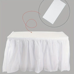 2pcs Disposable Table Skirt PEVA Tablecloth Waterproof Oilproof Party Wedding
