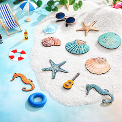 24pcs Ocean Seashells Seahorses Hanging Decor Sailing Marine Animals