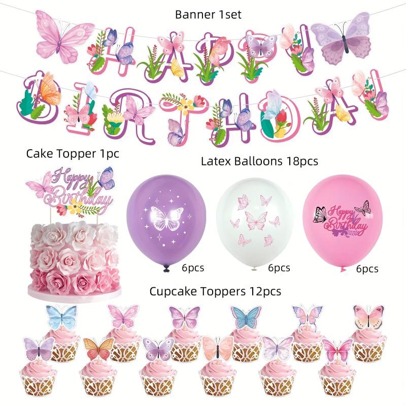 46pcs Butterfly Birthday Party Supplies for Unforgettable Celebration