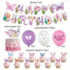 46pcs Butterfly Birthday Party Supplies for Unforgettable Celebration