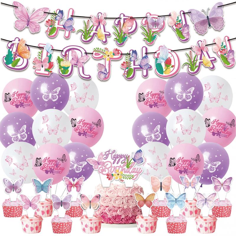 46pcs Butterfly Birthday Party Supplies for Unforgettable Celebration
