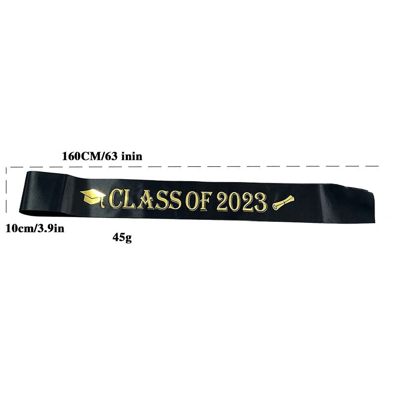 Graduation Belt with Golden Lettering Shoulder Strap - Perfect for Ceremony