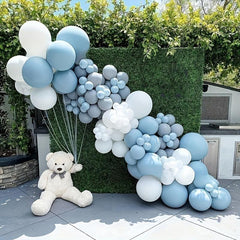 141pcs Grey Latex Balloon For Birthday Engagement Baby Shower Decor