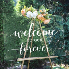 Welcome To Our Forever Vinyl Wall Decals Rustic Wedding Sign