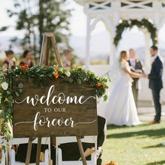 Welcome To Our Forever Vinyl Wall Decals Rustic Wedding Sign