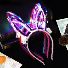 5pcs Unicorn and Cat Ears Headband Set Light Up Hairband for Party