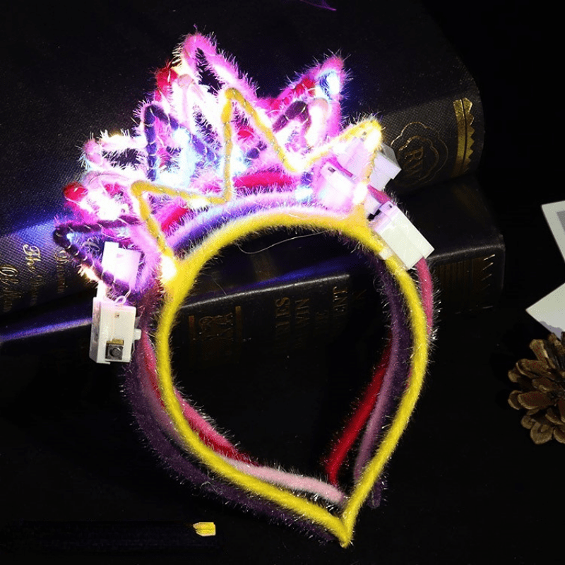 5pcs Unicorn and Cat Ears Headband Set Light Up Hairband for Party