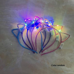 5pcs Unicorn and Cat Ears Headband Set Light Up Hairband for Party