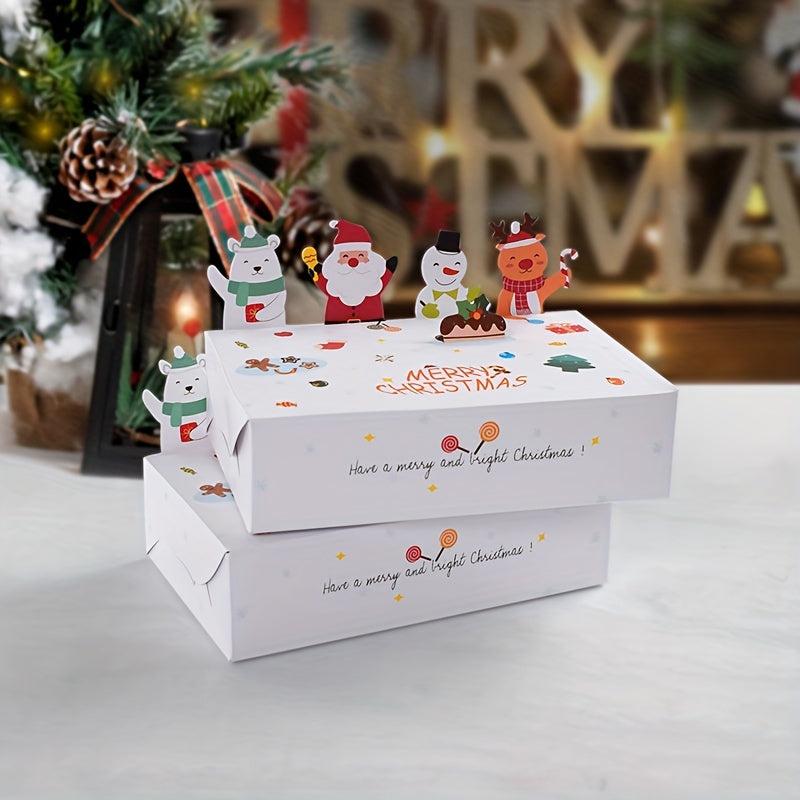 10pcs Christmas Gift Packaging Box Cartoon Animal Paper Box Holiday Decor