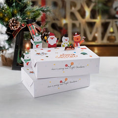 10pcs Christmas Gift Packaging Box Cartoon Animal Paper Box Holiday Decor