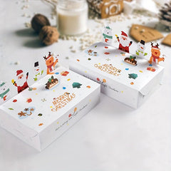 10pcs Christmas Gift Packaging Box Cartoon Animal Paper Box Holiday Decor