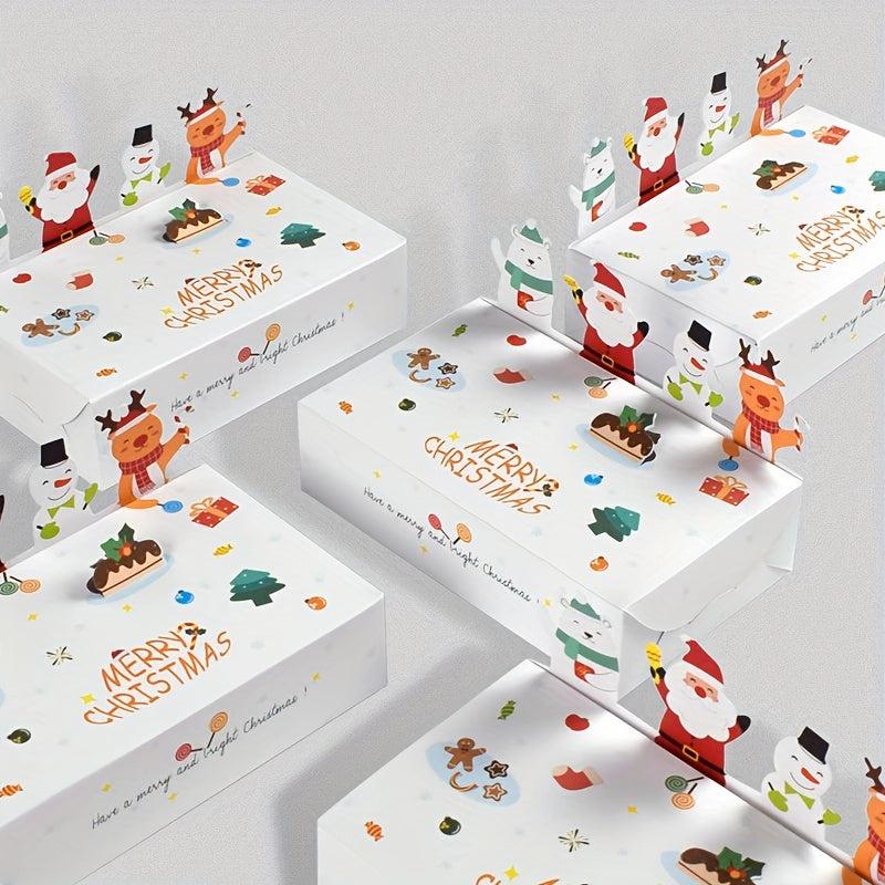 10pcs Christmas Gift Packaging Box Cartoon Animal Paper Box Holiday Decor