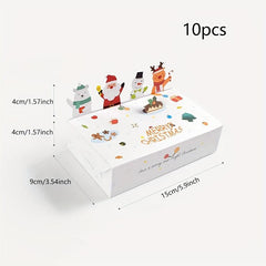 10pcs Christmas Gift Packaging Box Cartoon Animal Paper Box Holiday Decor