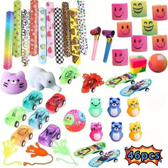 46pc Kids Party Favors Toy Assortment Bundle for Classroom Rewards and Carnival