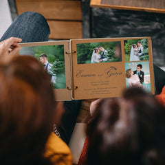 Personalized Wooden Wedding Guest Book - 40 Pages