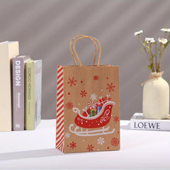 6pcs Striped Christmas Gift Bags Party Candy Tote Bags