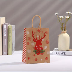 6pcs Striped Christmas Gift Bags Party Candy Tote Bags