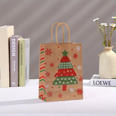 6pcs Striped Christmas Gift Bags Party Candy Tote Bags