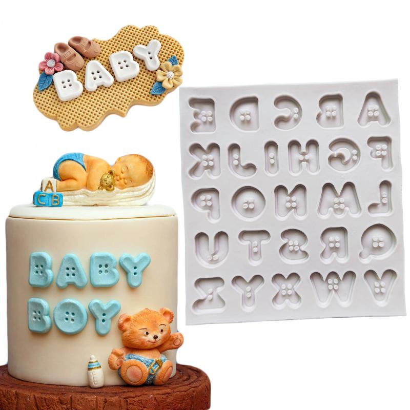 Reusable Alphabet Silicone Mold for Cake Decoration and Chocolate Making