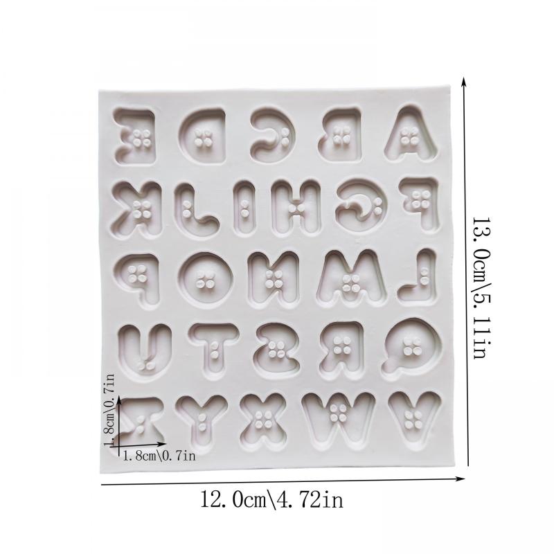 Reusable Alphabet Silicone Mold for Cake Decoration and Chocolate Making