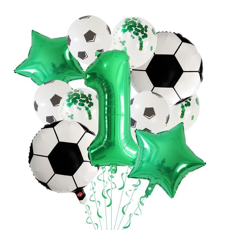 11pcs Football Balloons Birthday Party Decorations 76 Green Number Ball