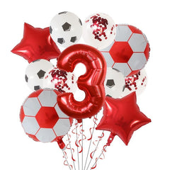 11pcs Football Balloons Birthday Party Decorations 76 Green Number Ball