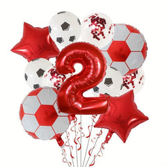 11pcs Football Balloons Birthday Party Decorations 76 Green Number Ball