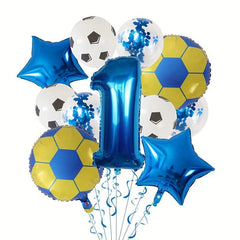 11pcs Football Balloons Birthday Party Decorations 76 Green Number Ball