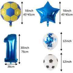 11pcs Football Balloons Birthday Party Decorations 76 Green Number Ball