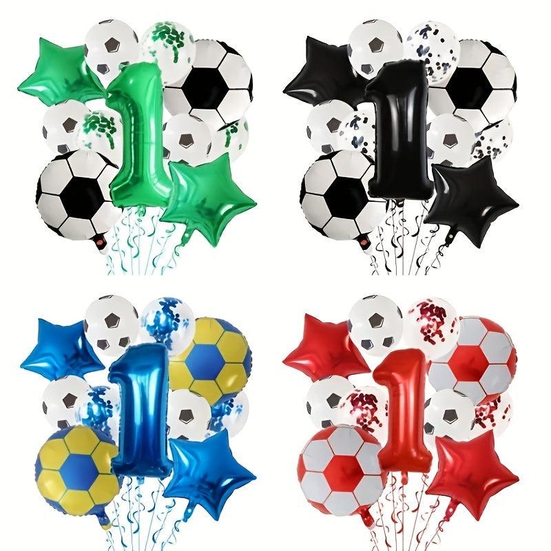 11pcs Football Balloons Birthday Party Decorations 76 Green Number Ball